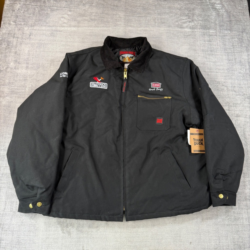 Tough Duck Jacket Mens XL Black Canvas Quilted Lined Work Utility Coat NWT